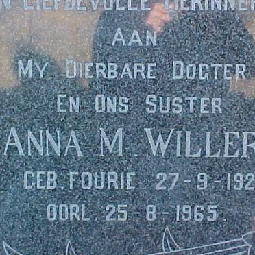 WILLERS Anna M. nee FOURIE 1921-1965 