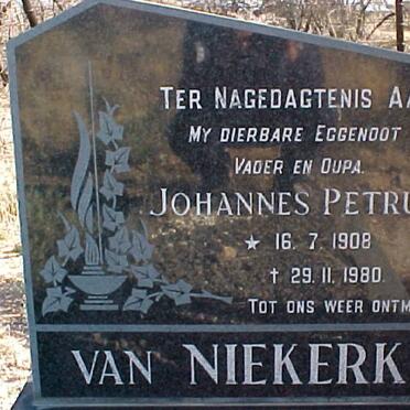 NIEKERK Johannes Petrus, van 1908-1980