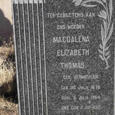 THOMAS Magdalena Elizabeth nee VERMEULEN 1878-1964