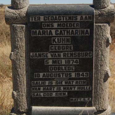 KUHN Maria Catharina nee JANSE VAN RENSBURG 1874-1943