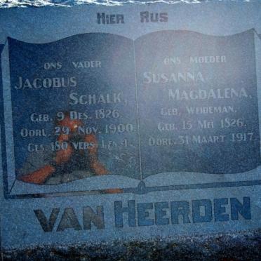 HEERDEN Jacobus Schalk, van 1826-1900 &amp; Susanna Magdalena WEIDEMAN 1826-1917