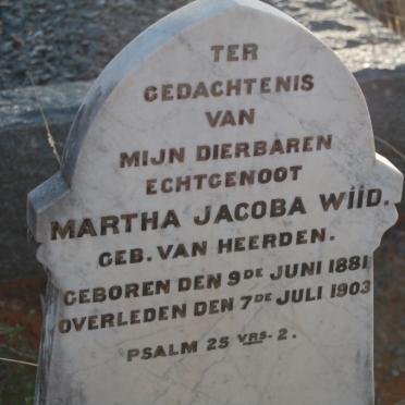 WIID Martha Jacoba nee VAN HEERDEN 1881-1903