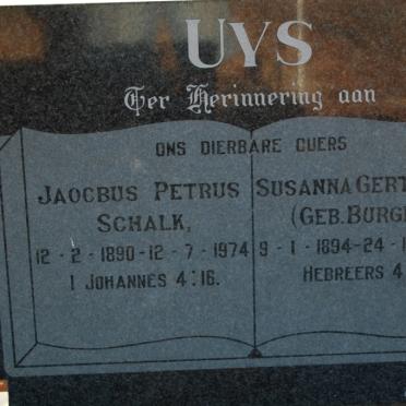 UYS Jacobus Petrus Schalk 1890-1974 &amp; SUsanna Gertruida BURGER 1894-1988