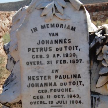 TOIT Johannes Petrus, du 1830-1897 &amp; Hester Paulina Johanna FOUCHE 1843-1884