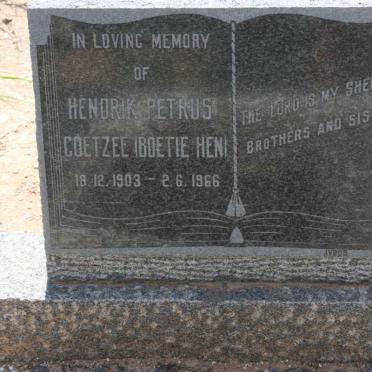 COETZEE Hendrik Petrus 1903-1966