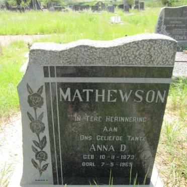 MATHEWSON Anna D. 1873-1965