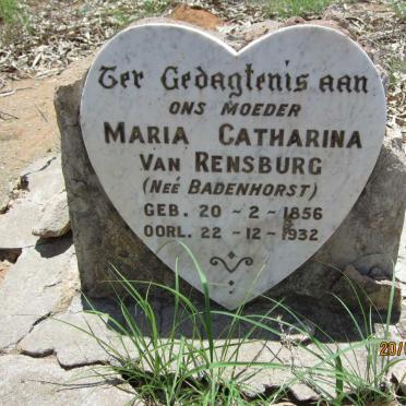 RENSBURG Maria Catharina, van nee BADENHORST 1856-1932