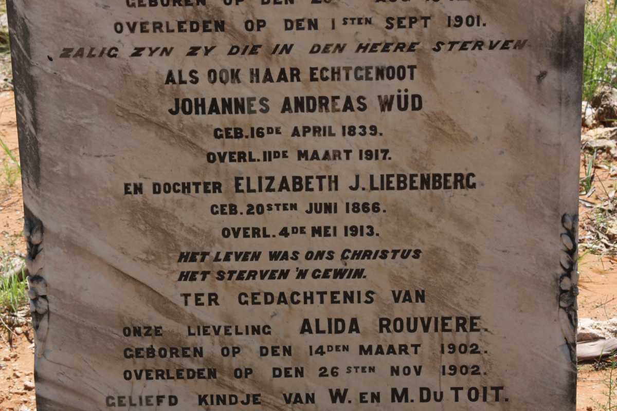 LIEBENBERG Elizabeth J. 1866-1913