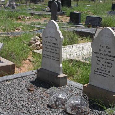 BREYTENBACH A.H. 1863-1937 &amp; Emmerentia REDELINGHUYS 1882-1960