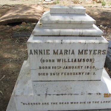 MEYERS Annie Maria nee WILLIAMSON 1858-1898