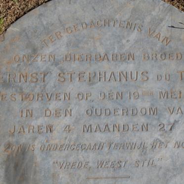TOIT Ernest Stephanus, du -1884