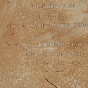 LOEWENSTEIN Hedwig 1888-1888