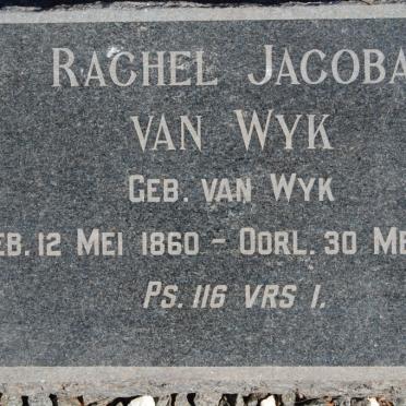 WYK Rachel Jacoba, van nee VAN WYK 1860-1945