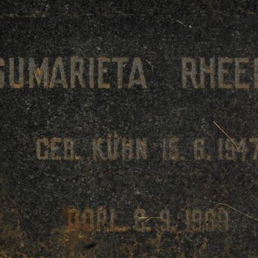 RHEEDER Sumarieta nee KUHN -1947