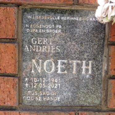 NOETH Gert Andries 1941-2021