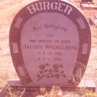 BURGER Jacoba Wilhelmina 1916-1996
