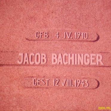 BACHINGER Jacob 1910-1943