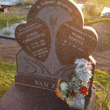 ZYL Lukas Christoffel, van 1930-2000 &amp; Maria Aletta 1929-