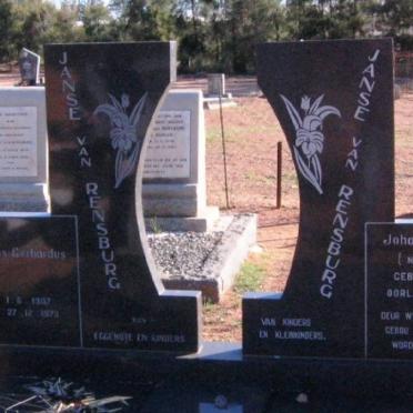 RENSBURG Albertus Gerhardus, Janse van 1907-1973 &amp; Johanna Aletta THIRION 1910-1985 
