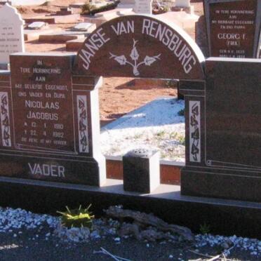 RENSBURG Nicolaas Jacobus, janse van 1910-1982