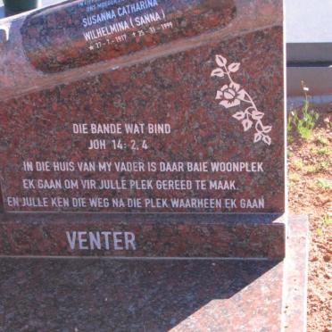 VENTER Susanna Catharina Wilhelmina 1917-1999