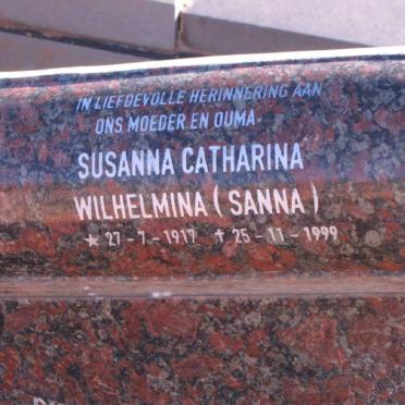 VENTER Susanna Catharina Wilhelmina 1917-1999  