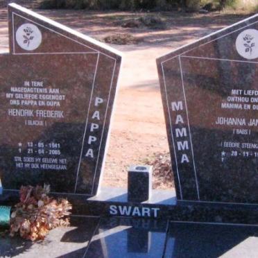 SWART Hendrik Frederik 1941-2005 &amp; Johanna Janetje STEENKAMP 1938-