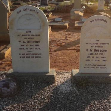 ROSSOUW W.A. 1862-1934 &amp; B.W. DE VOS 1869-1942