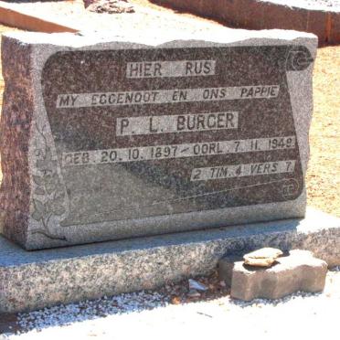 BURGER P.L. 1897-1949