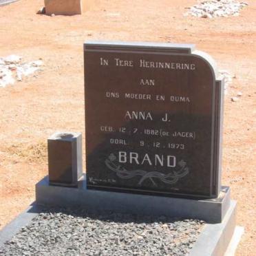 BRAND Anna J. nee DE JAGER 1882-1973