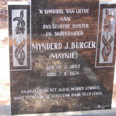 BURGER Mynderd J. 1893-1974