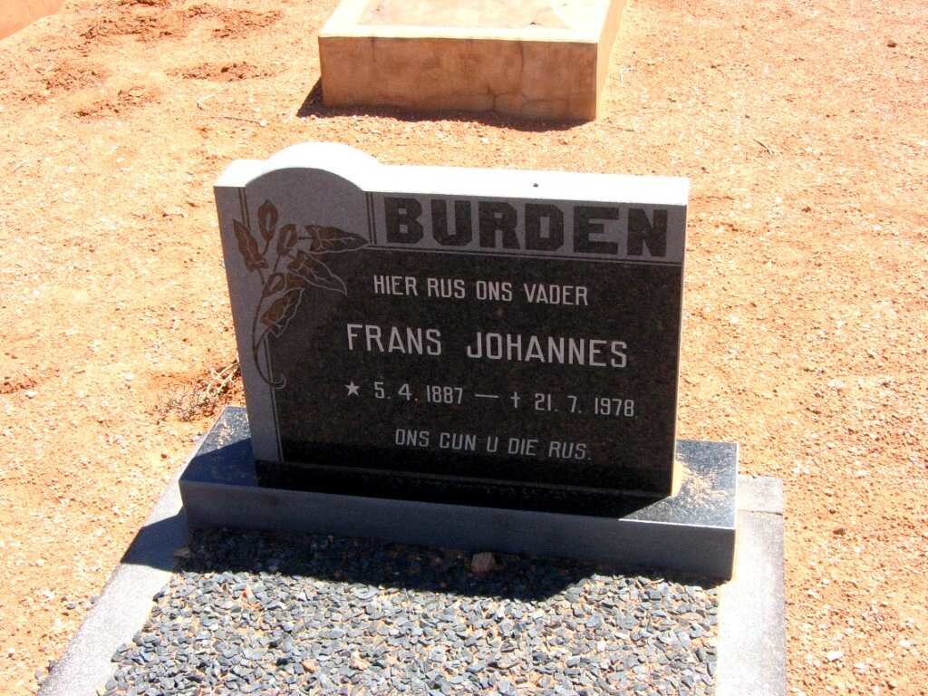 BURDEN Frans Johannes 1887-1978