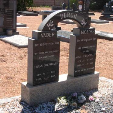 BERGH Frans Stephanus 1892-1965 &amp; Anna Francina P. 1895-1978