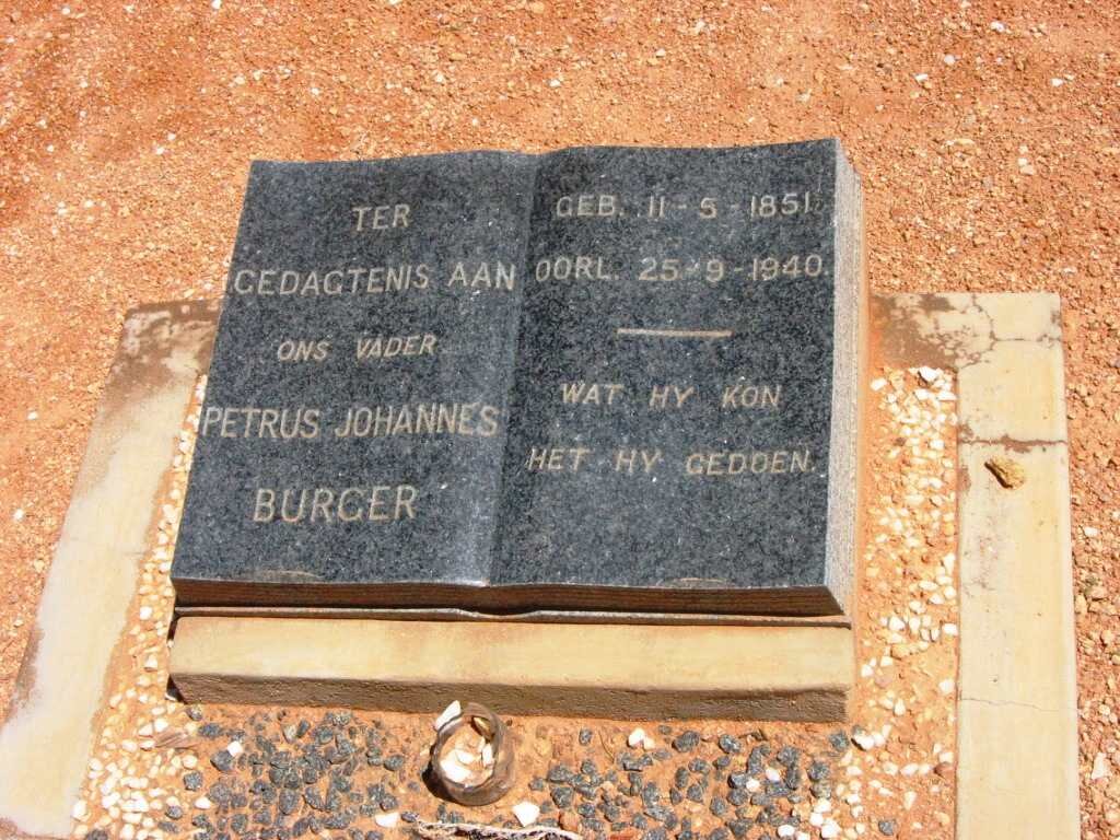 BURGER Petrus Johannes 1851-1940