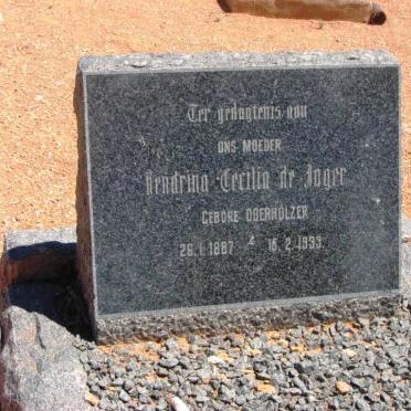 JAGER Hendrina Cecilia, de nee OBERHOLZER 1887-1933