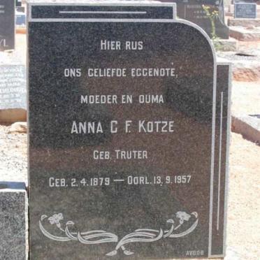 KOTZE Anna C.F. nee TRUTER 1879-1957