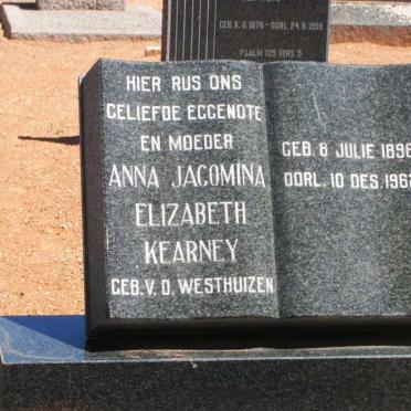KEARNEY Jacobus Frederick 1890-1983 &amp; Anna Jacomina Elizabeth V.D. WESTHUIZEN 1898-1962