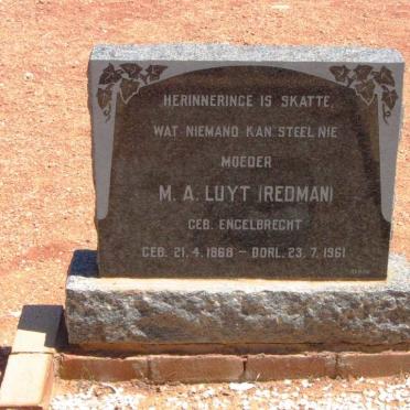 LUYT M.A. formerly REDMAN nee ENGELBRECHT 1868-1961