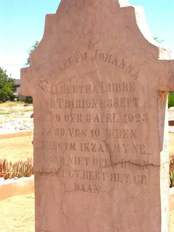 LUBBE Alberta nee THERON 1899-1925