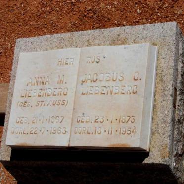 LIEBENBERG Jacobus C. 1873-1954 &amp; Anna M. STRAUSS 1887-1963
