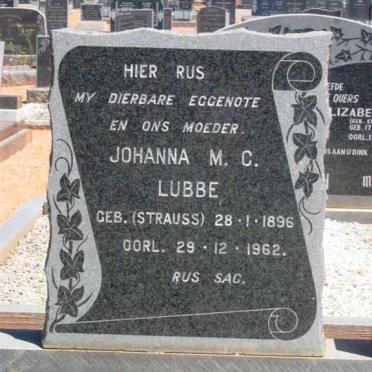 LUBBE Hendrik J. 1893-1974 &amp; Johanna M.C. STRAUSS 1896-1962