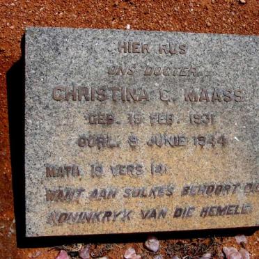 MAASS Christina C. 1931-1944