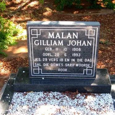 MALAN Gilliam Johan 1908-1993
