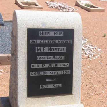 NORTJE M.E. nee LE ROUX 1863-1938