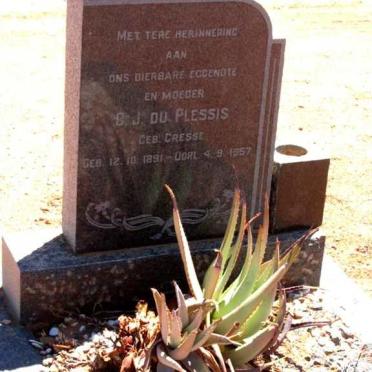 PLESSIS C.J., du nee GRESSE 1891-1957