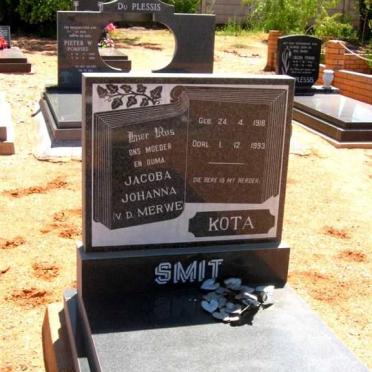 SMIT Jacoba Johanna nee V.D. MERWE 1918-1993