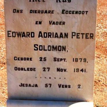 SOLOMON Edward Adriaan Peter 1879-1941