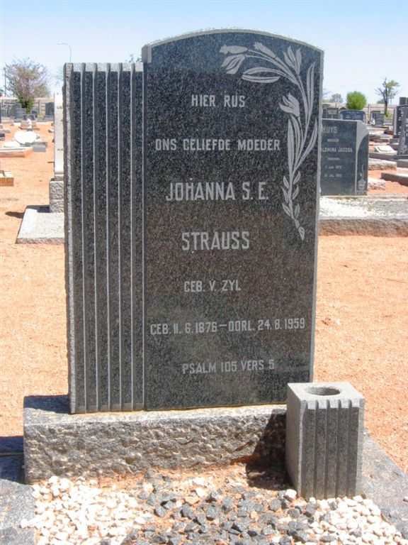 STRAUSS Johanna S.E. nee V. ZYL 1876-1959