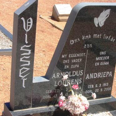 VISSER Arnoldus Lourens 1904-1987 &amp; Andriepa 1913-2000