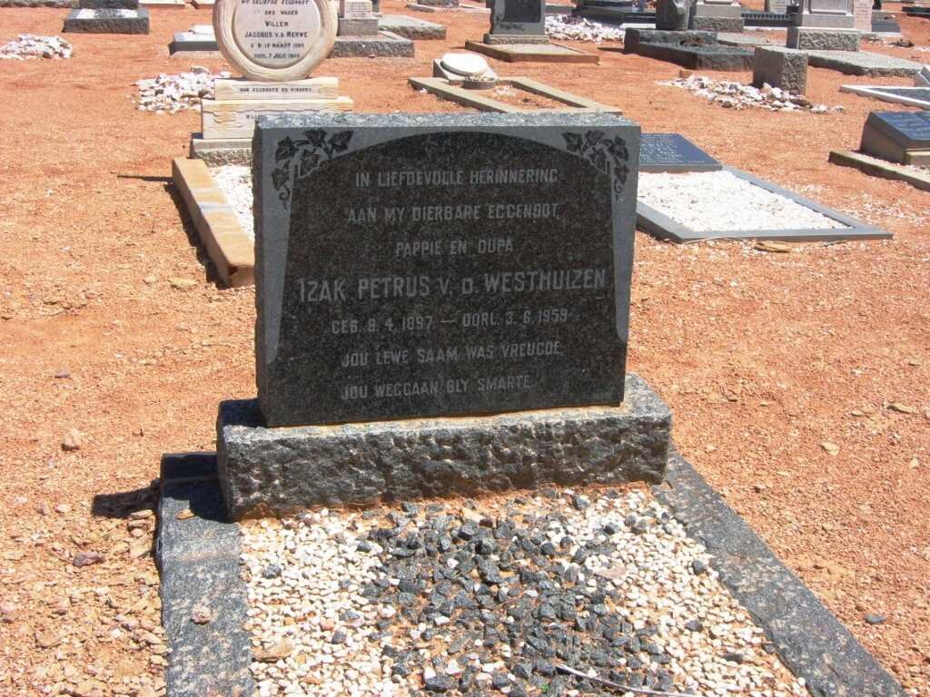WESTHUIZEN Izak Petrus, v.d. 1897-1959